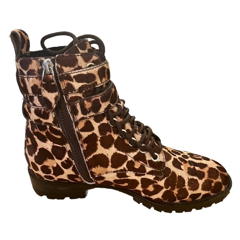 Rebecca MINKOFF Jaiden Ponyhair Animal Print Combat Boots (Size 6) - Picture 6 of 9